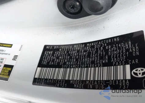 2024 Toyota Corolla Se from USA, damaged, VIN 5YFS4MCE2RP186493